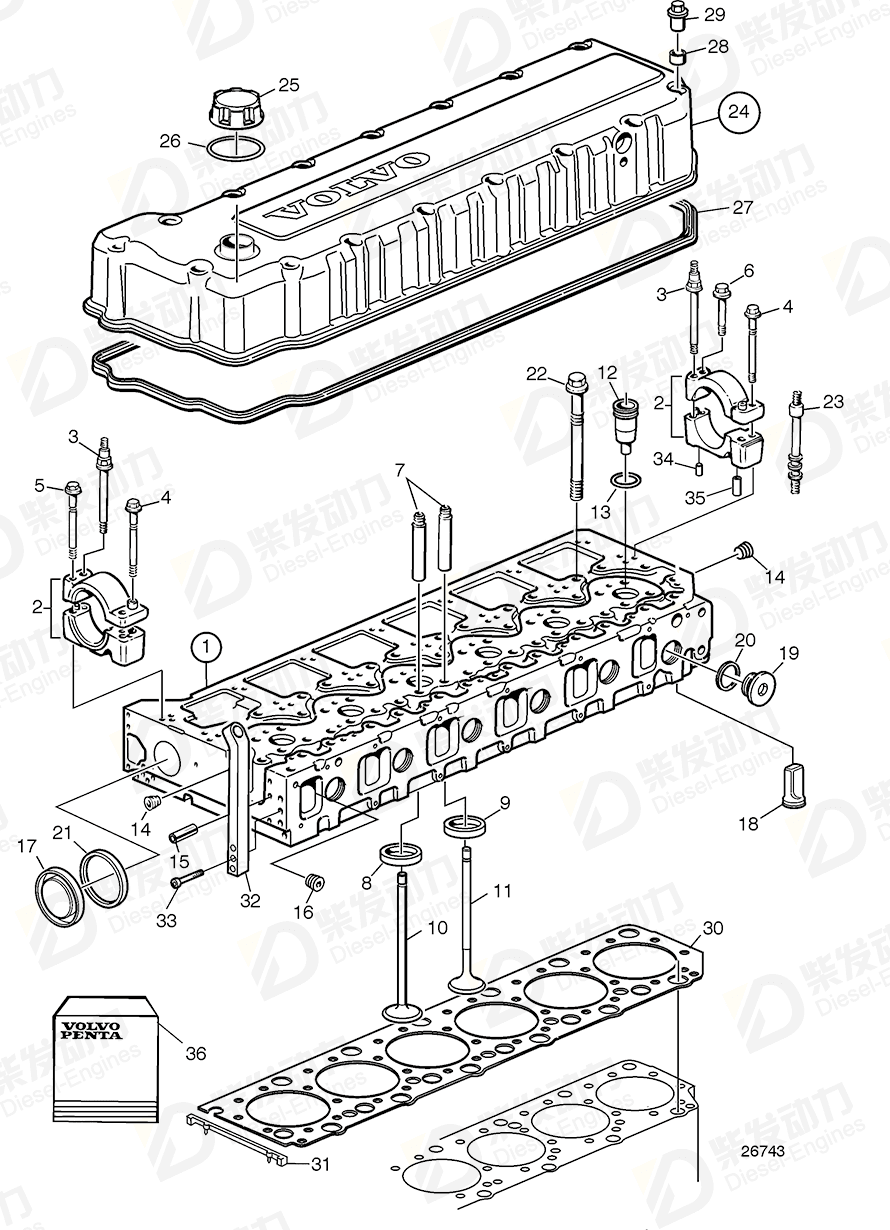 VOLVO Gasket kit 3830718 Drawing